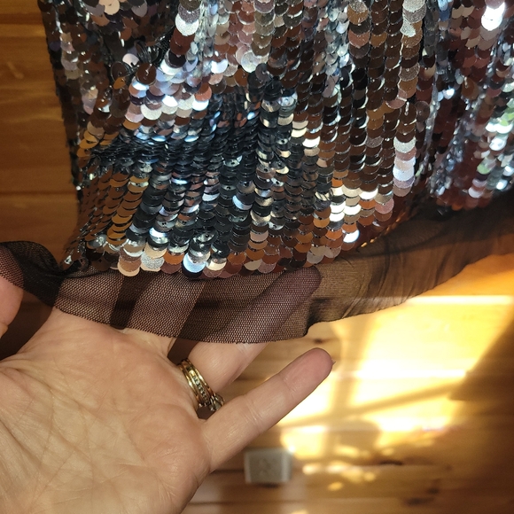SimonMiller Silver Sequin Cocktail Dress Size 10 Preloved - Picture 7 of 9